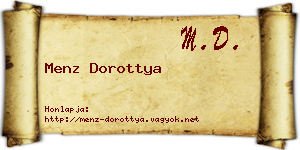 Menz Dorottya névjegykártya